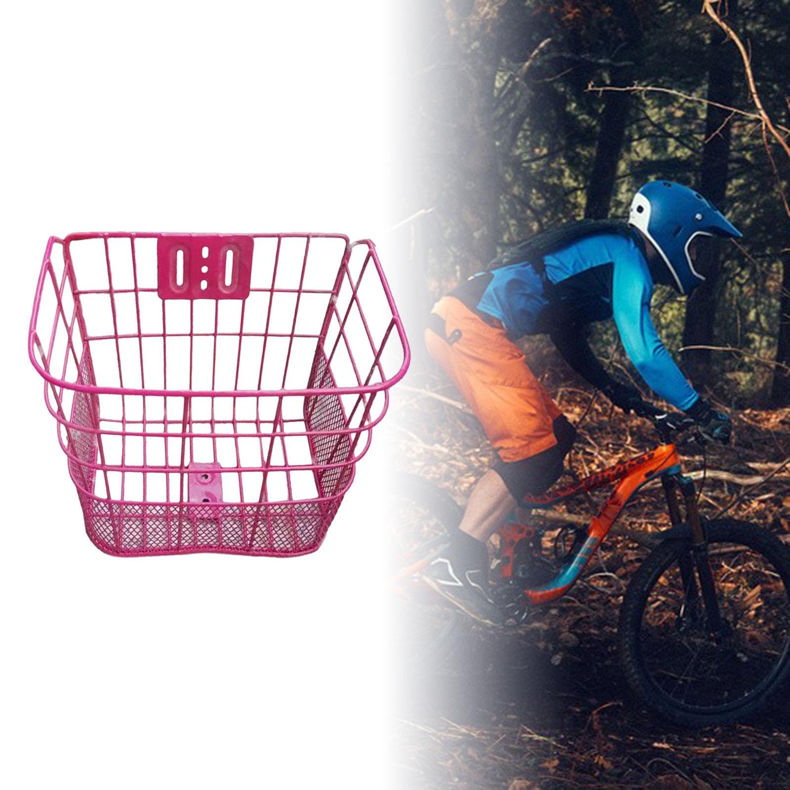 Amazon | 子供用自転車バスケット ピンク 金属製 前カゴ 大容量
